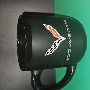 Corvette  Trademark Checkered Flag Car Logo 18 Oz Coffee Mug Cup